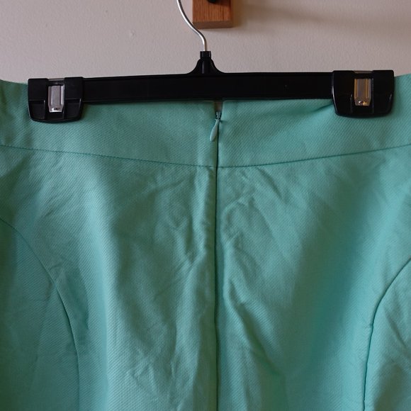 J.Crew Factory Cotton Double Serge Bright Mint Pencil skirt 0 - Picture 4 of 13